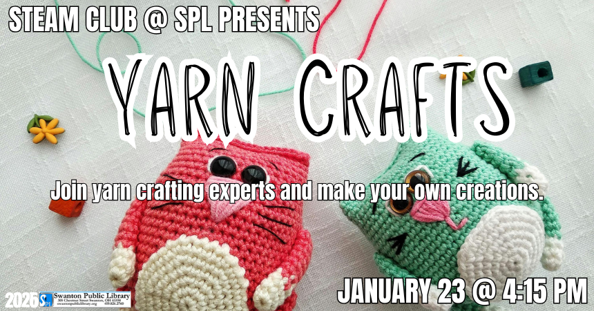 STEAM Club for grades K-12: Yarn Crafts