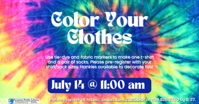 Tie-Dye: Color Your Clothes (all ages)