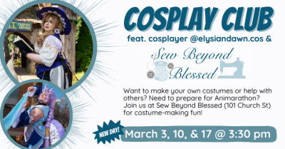 Cosplay Club for Teens at Sew Beyond Blessed
