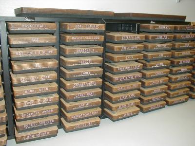 view of shelved ellison dies